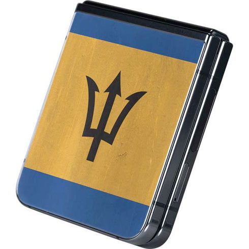 Barbados Flag Distressed Galaxy Z Flip5 5G Skin